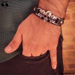 خفن ترین مدل دستبند اسکلتی چرمی با بند ساعت و قابل تنظیم مردانه و زنانه و دخترانه