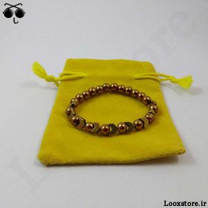 دستبند خفن و خوشگل طلایی کشی (مهره و حدید) با قیمت مناسب