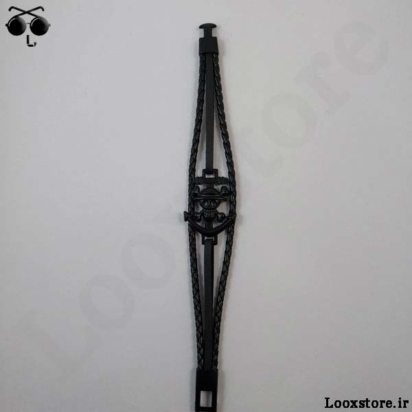 مدل دستبند اسکلت دزد دریایی مشکی قفل دار با قیمت مناسب