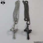 خرید گردنبند صلیب نگین دار با حلقه تاج و زنجیر بلند ویتالی و بهترین قیمت