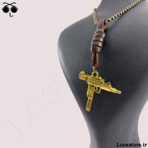 خرید گردنبند طرح یوزی طلایی با زنجیر ساچمه ای و قیمت مناسب