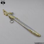 شمشیر فلزی دکوری انیمه طلایی نقره ای غلاف دار بسیار جذاب