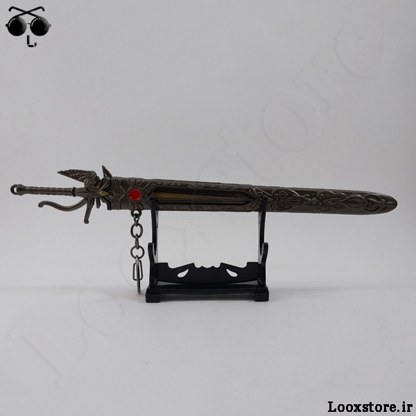 خرید شمشیر با غلاف جداکانه فلزی برای دکوری به همراه پایه