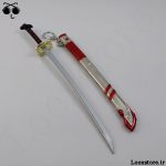 شمشیر سامورایی قرمز دکوری بلند با غلاف
