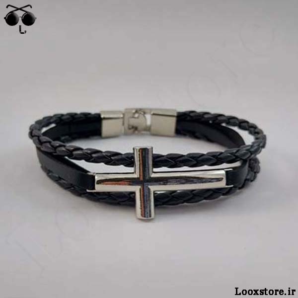 خرید دستبند مدل صلیب نقره ای بسیار جذاب و زیبای مردانه و زنانه