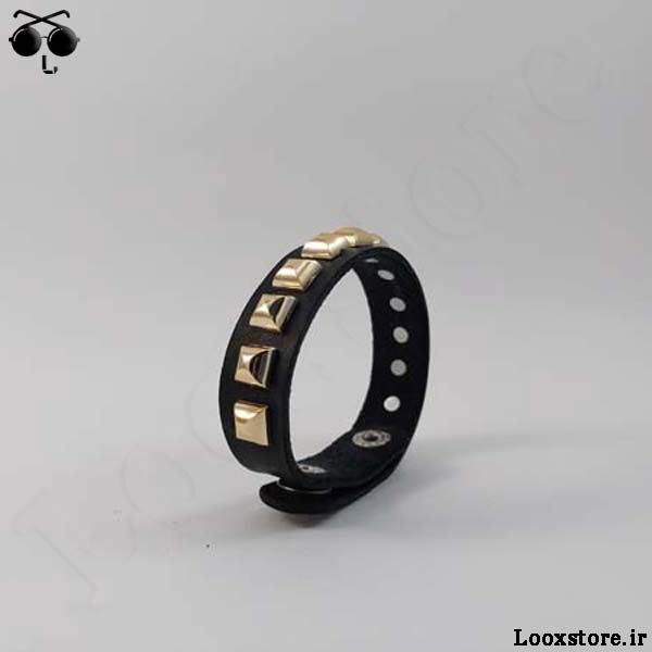 خرید دستبند جذاب طلایی چرم طبیعی مربعی مردانه لوکس و شیک با قیمت مناسب