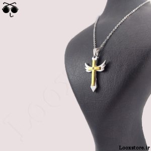 خرید گردنبند صلیب طلایی نقره ای زنجیری دخترانه و پسرانه رنگ ثابت
