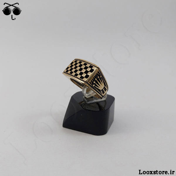خرید انگشتر رولکسی صفحه شطرنجی طلاروس زیبا و جذاب