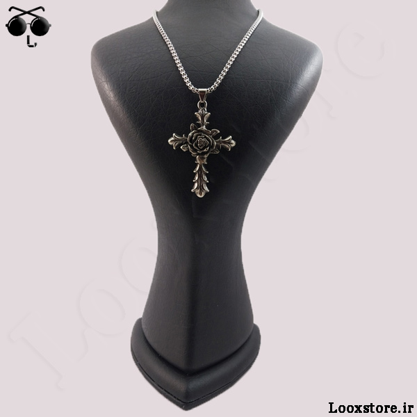 خاص ترین مدل گردنبند طرح صلیب با زنجیر استیل رنگ ثابت