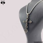 خرید گردنبند طرح صلیب اسکلت کینگ ارزان قیمت با زنجیر استیل