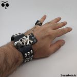 مدل خاص دستبند و انگشتر پانک راک چرمی با قیمت مناسب