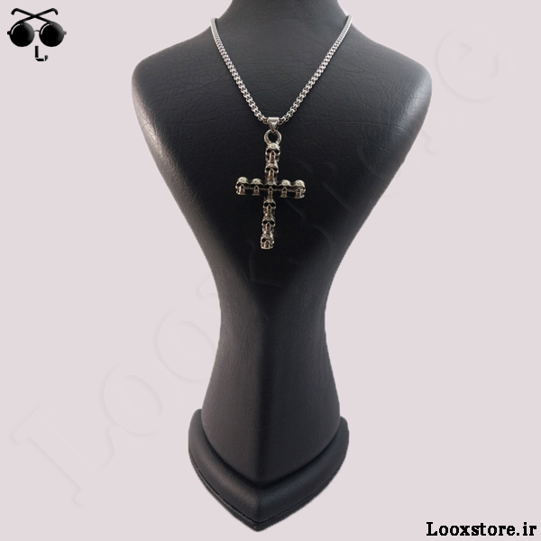 خرید گردنبند صلیب جمجمه اسکلت با قیمت مناسب و ارزان