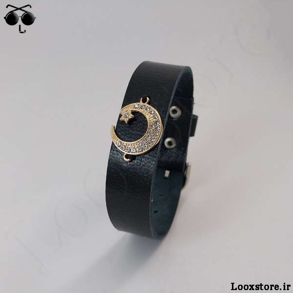 خرید دستبند مردانه و زنانه طرح ماه و ستاره فول نگین با قیمت مناسب