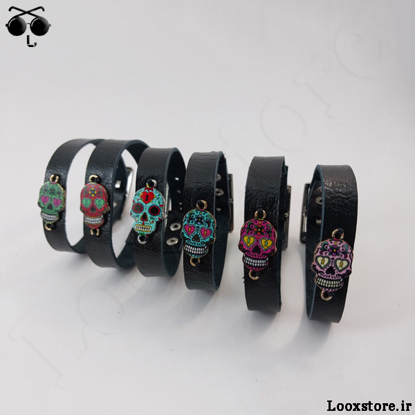 دستبند اسکلتی چرم در 6 طرح متنوع و مختلف با قیمت مناسب